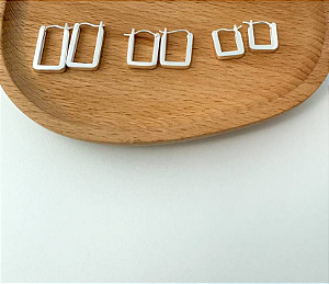 Brinco em Prata925 - Trio Quadrado