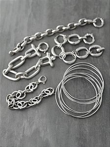 Pulseira em Prata925 - Portuguesa de Fecho Boia em Eletroformação