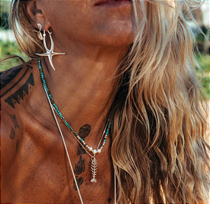 Brinco em Prata925 - Argola de Encaixe de Estrela do Mar