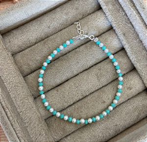 Pulseira em Prata925 - Trabalhada de Pedrinhas