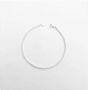 Pulseira em Prata925 - Riveira Fina com Zircônias