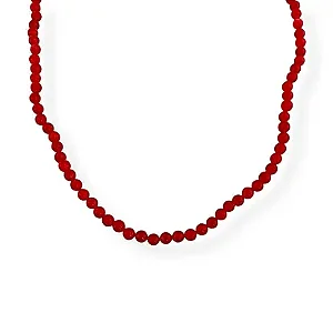 GARGANTILHA EM PRATA925 COM PEDRA JADE VERMELHA