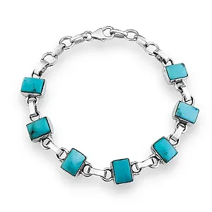 PULSEIRA EM PRATA925 DE PEDRA RETANGULAR
