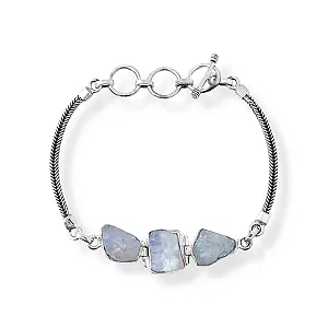 PULSEIRA EM PRATA925 ENVELHECIDA INDIANA COM PEDRA NATURAL  E FECHO PALITO