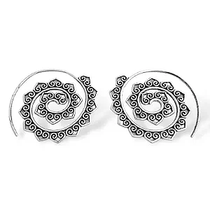 BRINCO EM PRATA925 - ESPIRAL BOHO C\ARABESCO