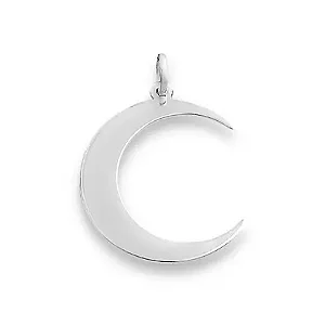 PINGENTE EM PRATA925 LASER MEIA LUA LISA