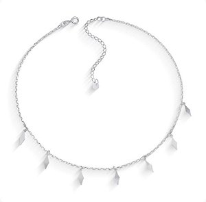 Gargantilha em Prata925 - Choker com Losango Liso Chapado