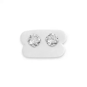 BRINCO EM PRATA925 DE ZIRCÔNIA CRISTAL REDONDA
