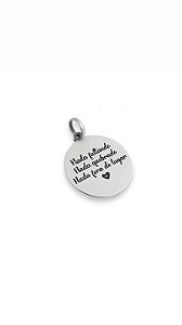 PINGENTE EM PRATA925 ENVELHECIDO LASER COM FRASE