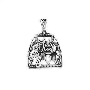 PINGENTE EM PRATA925 - BOHO ENVELHECIDO COM ELEFANTE TRABALHADO