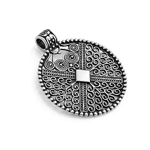 Pingente em Prata925 -Envelhecido Mandala Boho