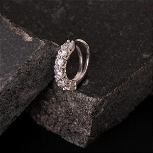Piercing Fake em Prata 925 com 7 Zircônias