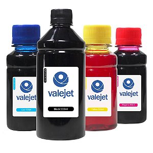 Kit 4 Tintas para Canon PG11 Black 500ml Coloridas 100ml Valejet