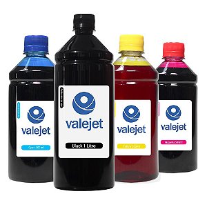 Kit 4 Tintas para Canon PG11 Black 1 Litro Coloridas 500ml Valejet