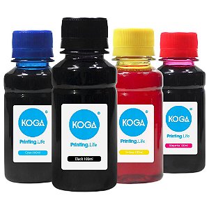 Kit 4 Tintas para Canon PG11 CMYK 100ml Koga