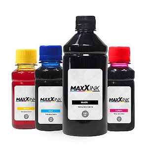 Kit 4 Tintas para Canon GM4010 Black 500ml Coloridas 100ml Maxx ink