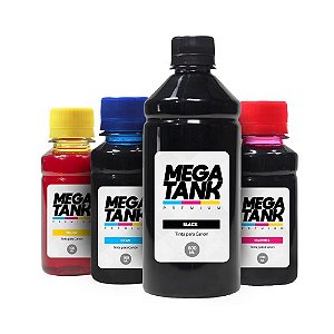 Kit 4 Tintas para Canon G6010 Black 500ml Coloridas 100ml Mega Tank