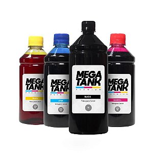 Kit 4 Tintas para Canon PG11 Black 1 Litro Coloridas 500ml Mega Tank