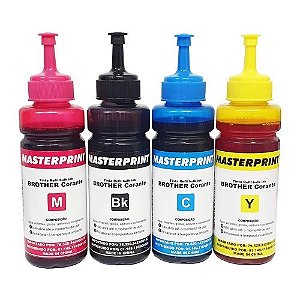 KIT TINTA MASTERPRINT REFIL BULK INK BROTHER CMYK 100ML P.C