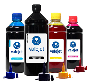 Kit 4 Tintas para Epson L121 Black 1 Litro Coloridas 500ml Valejet