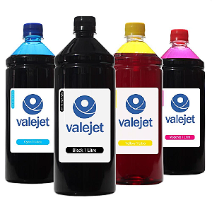 Kit 4 Tintas Epson Bulk Ink L3110 Black 1 Litro e Coloridas 500ml Valejet