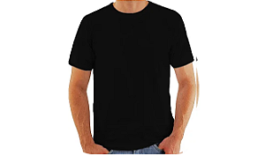 Camiseta preta de Poliéster para Sublimação Gola Redonda Adulto G