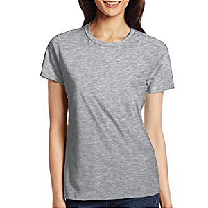 Camiseta Baby Look Cinza Mescla 100% Poliéster para Sublimação Manga Curta Gola V Feminina M