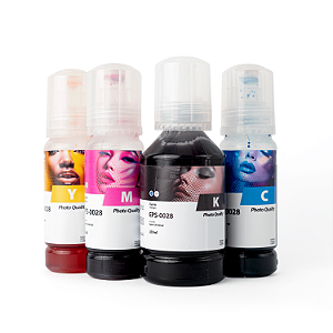 Kit 4 Refis Epson T504 L3150 L5190 Black 127 CMY 70ml