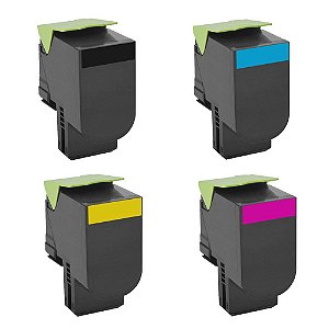 Kit 4 Toners para Lexmark C540 | C543 | C544 | X543 CMYK Compatível