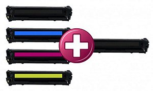 Kit 4 Toner para HP CM1415 | 128A CMYK + Toner CE320A Black Compativel