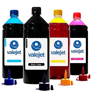 Kit 4 Tinta L200 | L355 para Epson Bulk Ink Valejet CMYK 1 litro