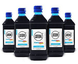 Kit 5 Tintas para HP Universal  Aton High Definition Cyan Corante 500ml