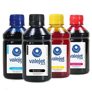 Kit 4 Tintas para HP Universal Valejet CMYK 250ml