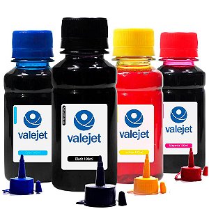 Kit 4 Tintas para Epson L220 Bulk Ink Valejet CMYK 100ml