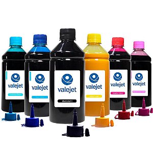 Kit 6 Tintas Sublimáticas para Epson L800 Bulk Ink CMYK 500ml Valejet