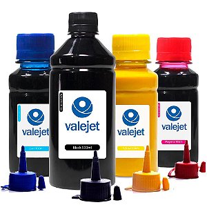 Kit 4 Tintas Sublimáticas para Epson L365 Bulk Ink Black 500ml Coloridas 100ml Valejet