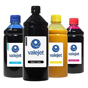Kit 4 Tintas para HP 904 | 904XL Black 1 Litro Coloridas 500ml CoranteValejet