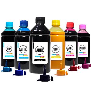 Kit 6 Tintas L800 para Epson Bulk Ink CMYK 500ml Pigmentada Aton