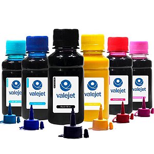 Kit 6 Tintas L800 para Epson Bulk CMYK 100ml Pigmentada Valejet