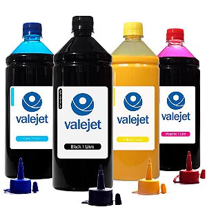 Kit 4 Tintas Sublimáticas para Epson L395 Bulk Ink CMYK 1 Litro Valejet