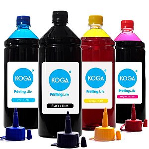 Kit 4 Tintas para Epson L200 | L355 Bulk Ink CMYK 1 Litro Corante Koga