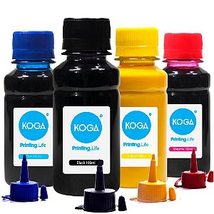 Kit 4 Tintas Sublimáticas para Epson L365 Bulk Ink CMYK 100ml Koga