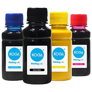 Kit 4 Tintas Sublimáticas para Epson T664 EcoTank CMYK 100ml Koga