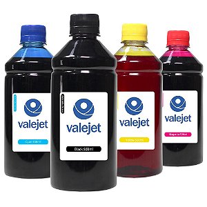 Kit 4 Tintas para Epson L4150 Valejet Black Pigmentada | Coloridas Corante 500ml
