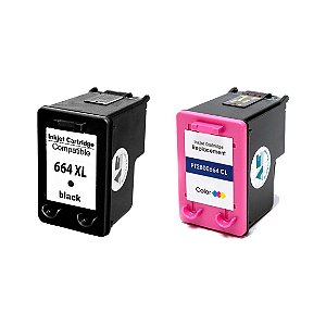 Cartuchos para HP 3636 | 2136 |1115 | 4536 | 4676 | 664 XL Black + Colorido Compatível