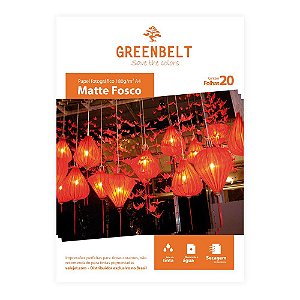 Papel Fotográfico A4 Matte Fosco 180g Greenbelt 20 Folhas