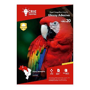 Papel Fotográfico Glossy Adesivo A4 115g Crie Sempre 20 folhas