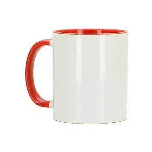 Caneca Para Sublimação com Alça e Interior Vermelho