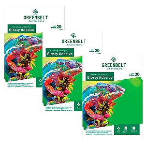 Kit 3 Pacotes com 20 folhas de Papel Fotográfico Glossy Adesivo A3 135g Greenbelt