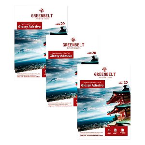 Kit 3 Pacotes de 20 folhas Papel Fotográfico Glossy Adesivo A4 115g Greenbelt